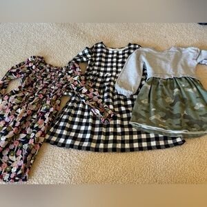 Girls size 7 lot of three long sleeve dresses